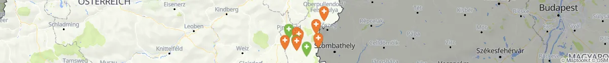 Map view for Pharmacies emergency services nearby Unterkohlstätten (Oberwart, Burgenland)